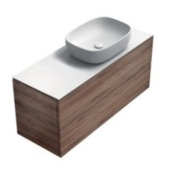 TABULAE mobile bagno sospeso cm.121x46 con lavabo a dx finitura legno quercia