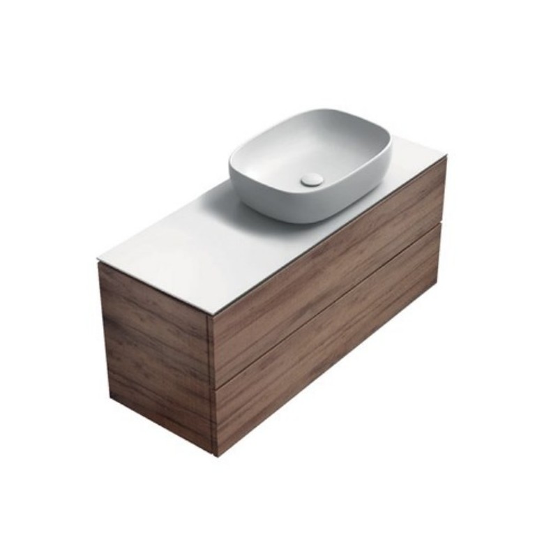 TABULAE mobile bagno sospeso cm.121x46 con lavabo a dx finitura legno quercia