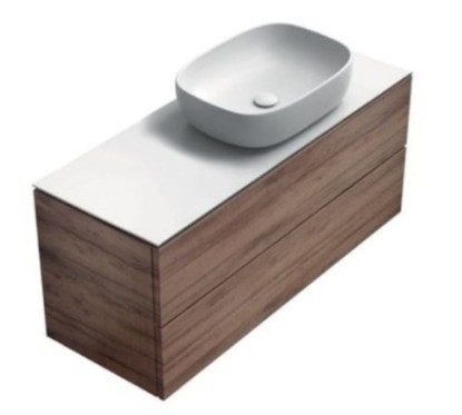 TABULAE mobile bagno sospeso cm.121x46 con lavabo a dx finitura legno quercia