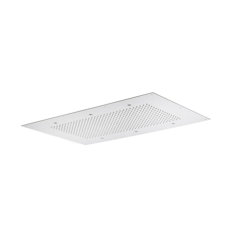 Soffione cromoterapia da incasso 850x540 mm con 6 luci LED in acciaio inox lucido
