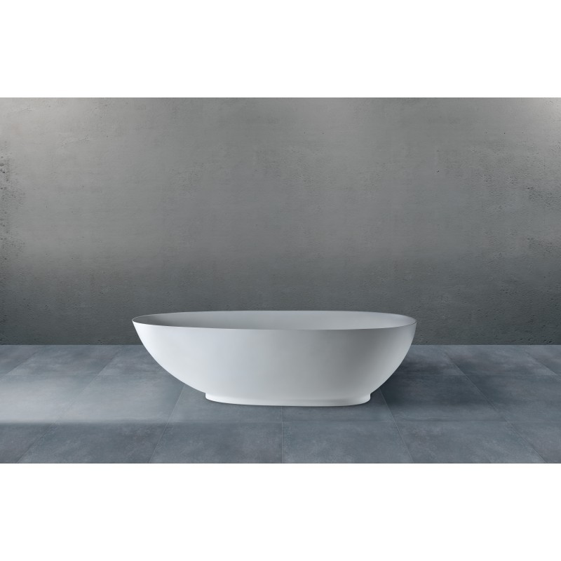 SOLID SURFACE - CORIAN  OVAL Vasca free standing  cm 165 colore bianco