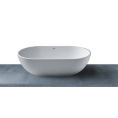 SOLID SURFACE - CORIAN OVAL  Vasca free standing  cm 170 colore bianco
