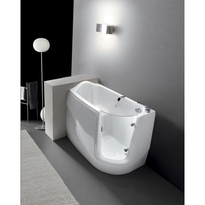 VASCA130 Vasca Disabili con sportello completa di rubinetteria 130x75xh.95/105 cm.