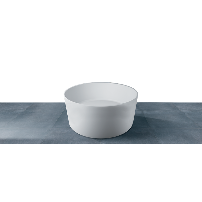 SOLID SURFACE - CORIAN TONDA  Vasca free standing  cm 130 colore bianco