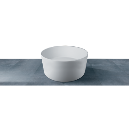 SOLID SURFACE - CORIAN TONDA  Vasca free standing  cm 130 colore bianco