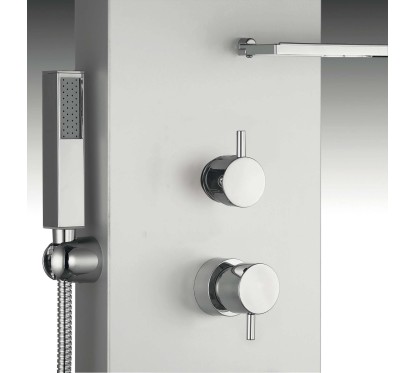 DEDRA pannello doccia con monocomando finitura satinato