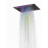 Soffione da incasso con cascata e cromoterapia made in Italy in acciaio inox nero
