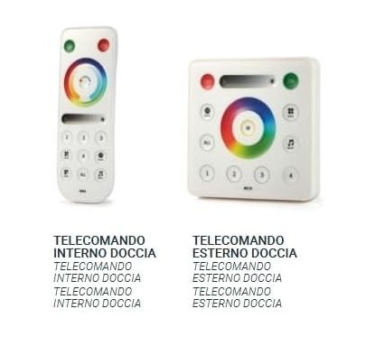 Soffione da incasso con cascata e cromoterapia made in Italy in acciaio inox nero