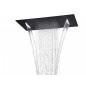 Soffione da incasso con cascate made in Italy in acciaio inox nero