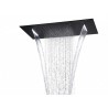 Soffione da incasso con cascate made in Italy in acciaio inox nero