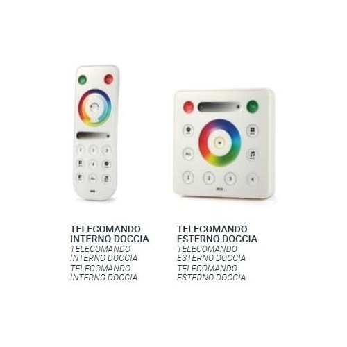 Soffione da incasso con cascata e cromoterapia made in Italy in acciaio inox a specchio con una cascata