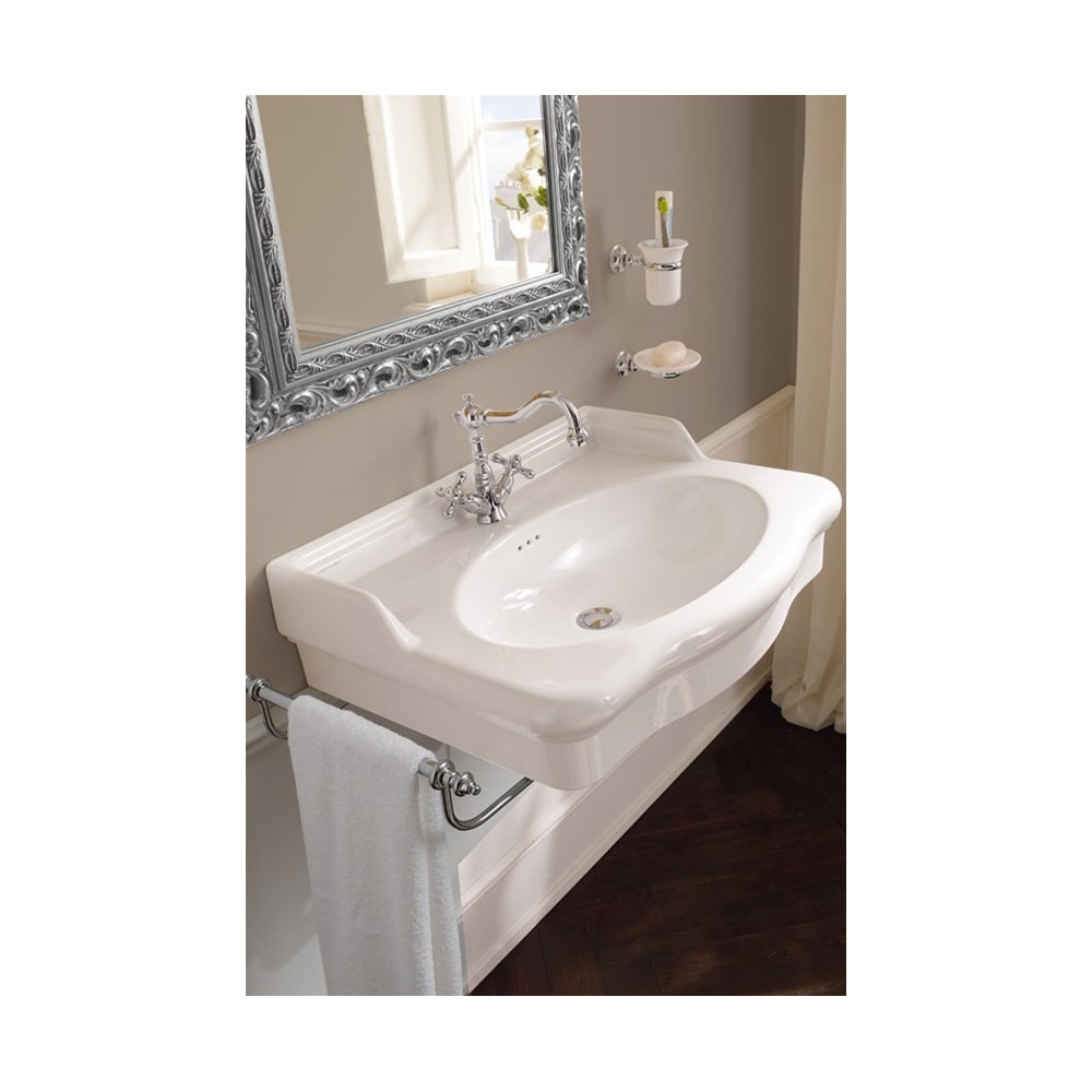 copia di CERAMICA SCARABEO - CASTELLANA 90 lavabo d'appoggio o sospeso con portasalviette