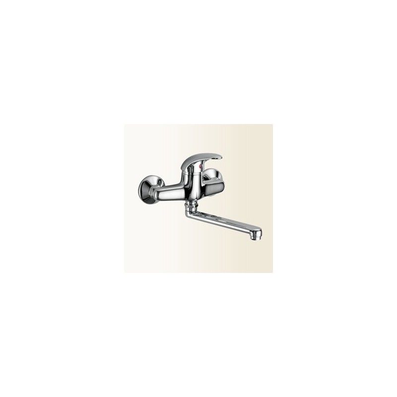 LINEA CUCINA Miscelatore per lavello a parete finitura bianco-cromo