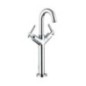 ROAMING MONOLEVA rubinetto monoforo lavabo prolungato con scarico 1" 1/4 finitura cromo con particolari in legno