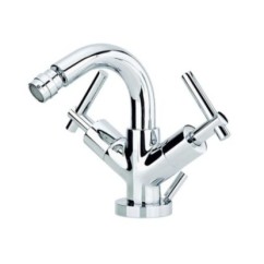 ROAMING MONOLEVA rubinetto monoforo bidet con scarico 1" 1/4 finitura cromo con particolari in legno