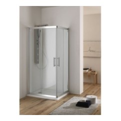 DIRK Box doccia Angolare scorrevole finitura argento satinato 80cm trasparente (misura 77/80-77/80 h.185)