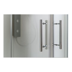 DIRK Box doccia Angolare scorrevole finitura argento satinato 80cm trasparente (misura 77/80-77/80 h.185)