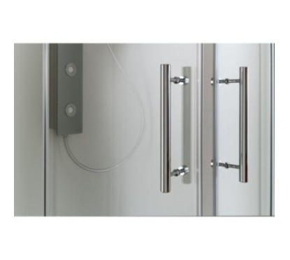 DIRK Box doccia Angolare scorrevole finitura argento satinato 80cm trasparente (misura 77/80-77/80 h.185)