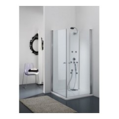 STAR Box doccia Angolare a battente finitura argento satinato 70 cm trasparente (misura 68/70-68/70 h.185)