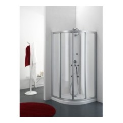 GULLIVER Box doccia Circolare scorrevole finitura argento satinato 80 cm trasparente (misura 78/80-78/80 h.185 raggio 55)