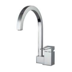 QUADRA rubinetto monocomando monoforo orizzontale lavello bocca a P finitura cromo