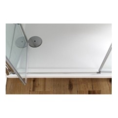 MIRA DOOR Porta battente pieghevole finitura cromo 125 cm trasparente (misura 120/125 h.185)