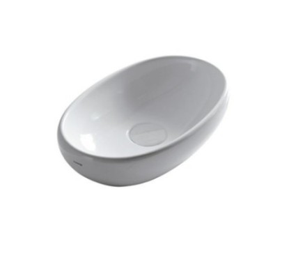 ERGO lavabo da appoggio cm 60x36xh16, senza foro troppopieno finitura bianco