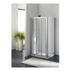 ZENITH DOOR Porta 3 ante scorrevoli finitura argento satinato 100 cm trasparente (misura 94/100 h.185)