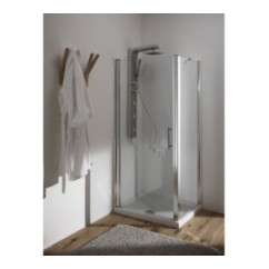 BLADY DOOR Porta a battente finitura argento satinato 70 cm trasparente (misura 66/71 h.185)