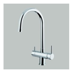 IDEALAQUA miscelatore cucina a 3 vie separate finitura cromo