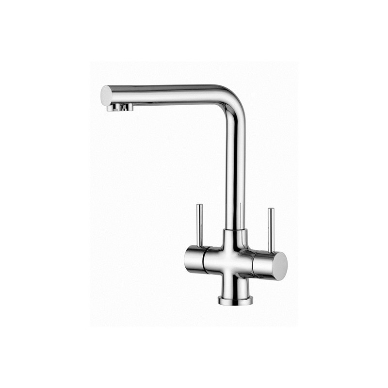 IDEALAQUA miscelatore cucina a 3 vie separate finitura cromo