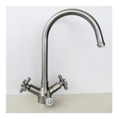 IDEALAQUA miscelatore lavello cucina a 3 vie separate finitura nickel spazzolato