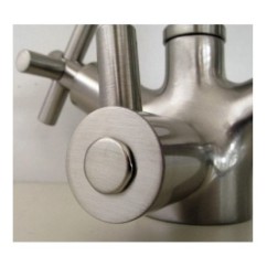 IDEALAQUA miscelatore lavello cucina a 3 vie separate finitura nickel spazzolato