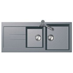 ELEGANCE 116.20 Lavello cucina a due vasche più scolapiatti finitura micro ultragranit 70 black matt