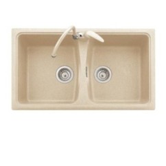 SPAZIO 86.20 Lavello cucina a due vasche finitura ultraquartz colori tradizionali 66 terra di francia