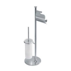 CLASSICA Piantana porta rotolo con coperchio e porta scopino