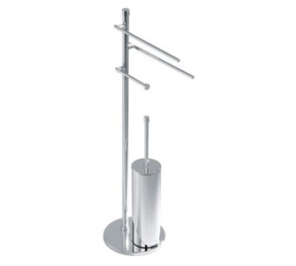 DECO' Piantana con elementi mobili - 2 porta salviette, porta rotolo e scopino -