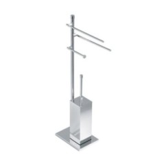 DECO' Piantana con elementi mobili - 2 porta salviette, porta rotolo e scopino -