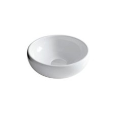 ERGO lavabo da appoggio diam.  cm 42x h15,5 senza foro troppopieno finitura bianco