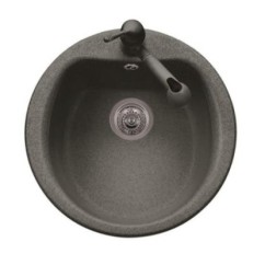 ATLANTIC 51.10 Lavello cucina tondo finitura micro ultragranit 70 black matt