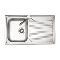 OLYMPUS lavello in acciaio inox ad una vasca + gocciolatoio a SX finitura satinato