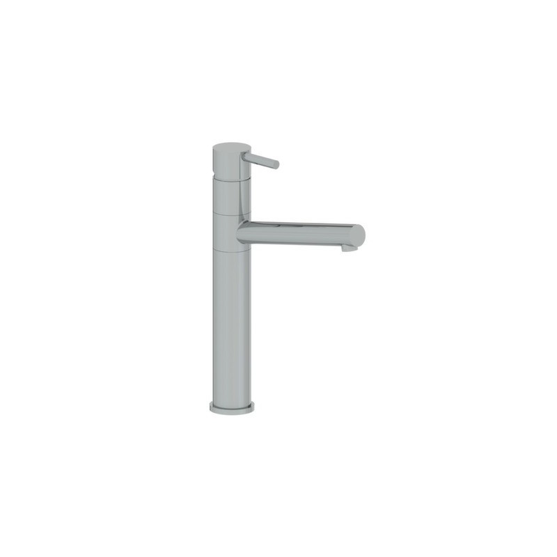 MINIMAL miscelatore lavello in acciaio inox canna alta girevole finitura satinato