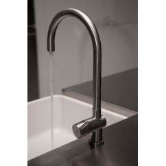 PE miscelatore lavello in acciaio inox canna girevole finitura satinato