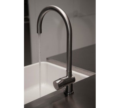 PE miscelatore lavello in acciaio inox canna girevole finitura satinato