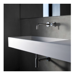 MINIMAL miscelatore lavabo incasso in acciaio inox finitura satinato