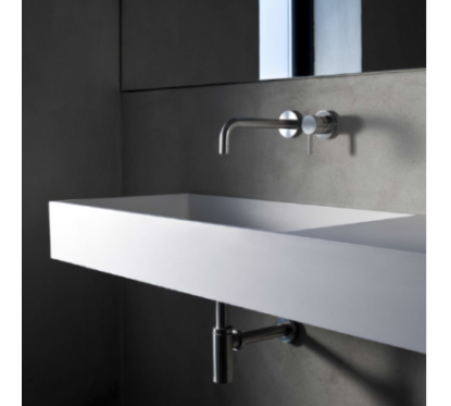 MINIMAL miscelatore lavabo incasso in acciaio inox finitura satinato