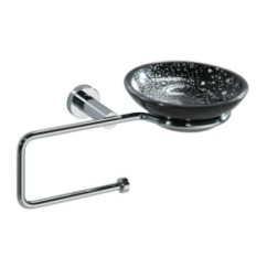 DECO' Portasapone/portarotolo vetro nero argento