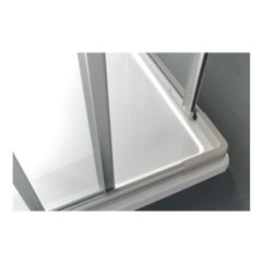 ADRIA Box doccia Angolare scorrevole finitura argento satinato 80 cm trasparente (misura 70/80-70/80 h.185)