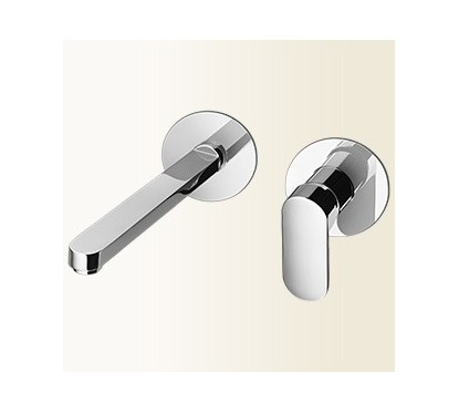 MIA Miscelatore per lavabo ad incasso, con bocca a parete, interasse fisso senza scarico finitura cromo