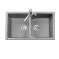 CORAX 86.20 Lavello cucina a due vasche finitura ultrametal 41 alluminio
